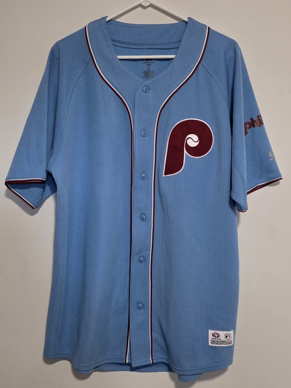 Philadelphia Phillies Cooperstown True Fan Jersey Unisex Large